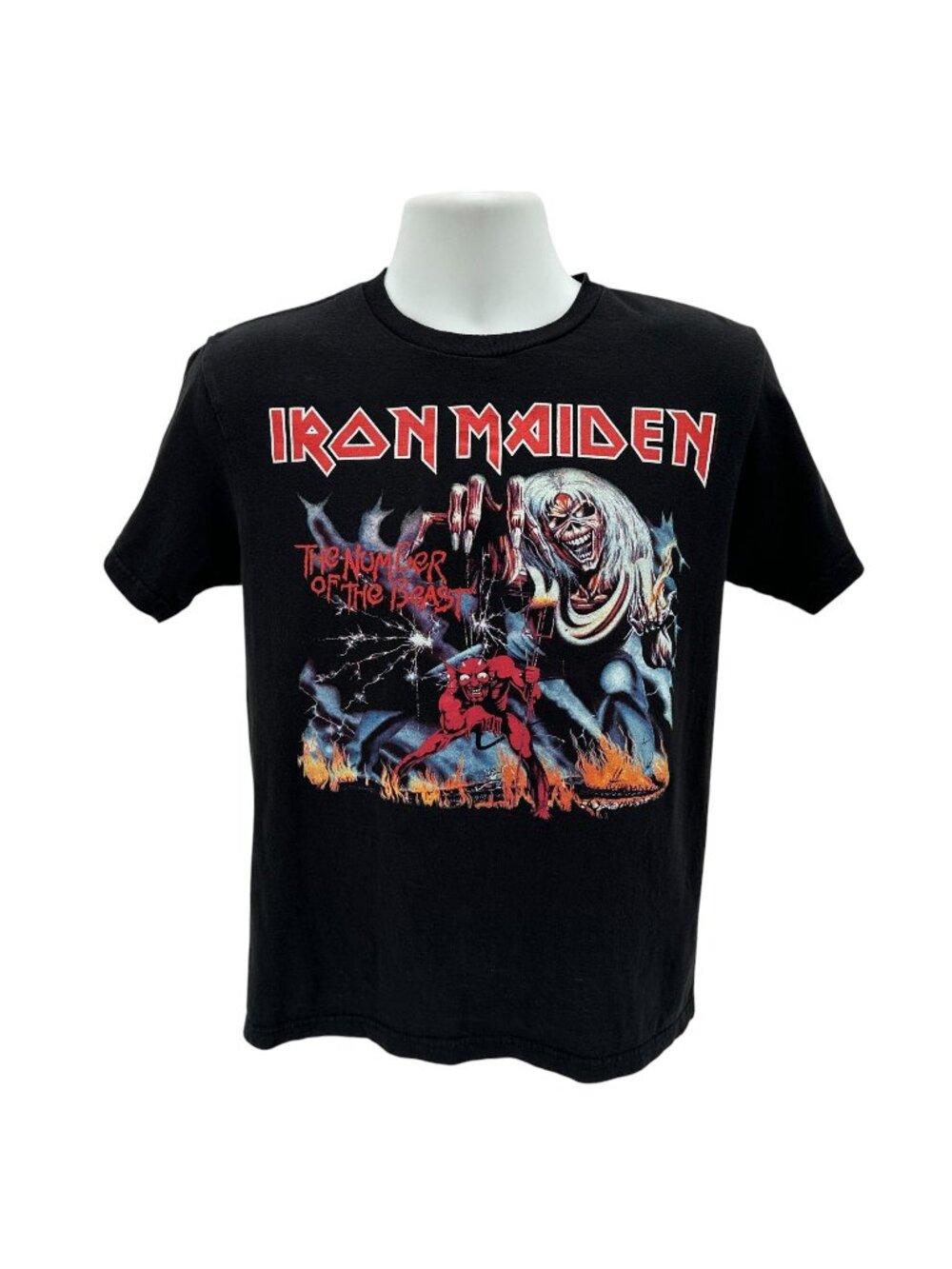 Iron Maiden Mens Small Shirt The Number Of The Beast 666 Black Graphic T-Shirt